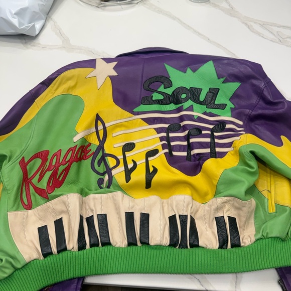 Vintage Marc Buchanan Music-Themed Leather Jacket - Picture 2 of 10